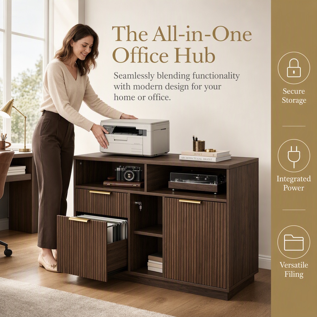 4 Drawer File Cabinet, Fluted  - Commercial Printer 评论和价格
