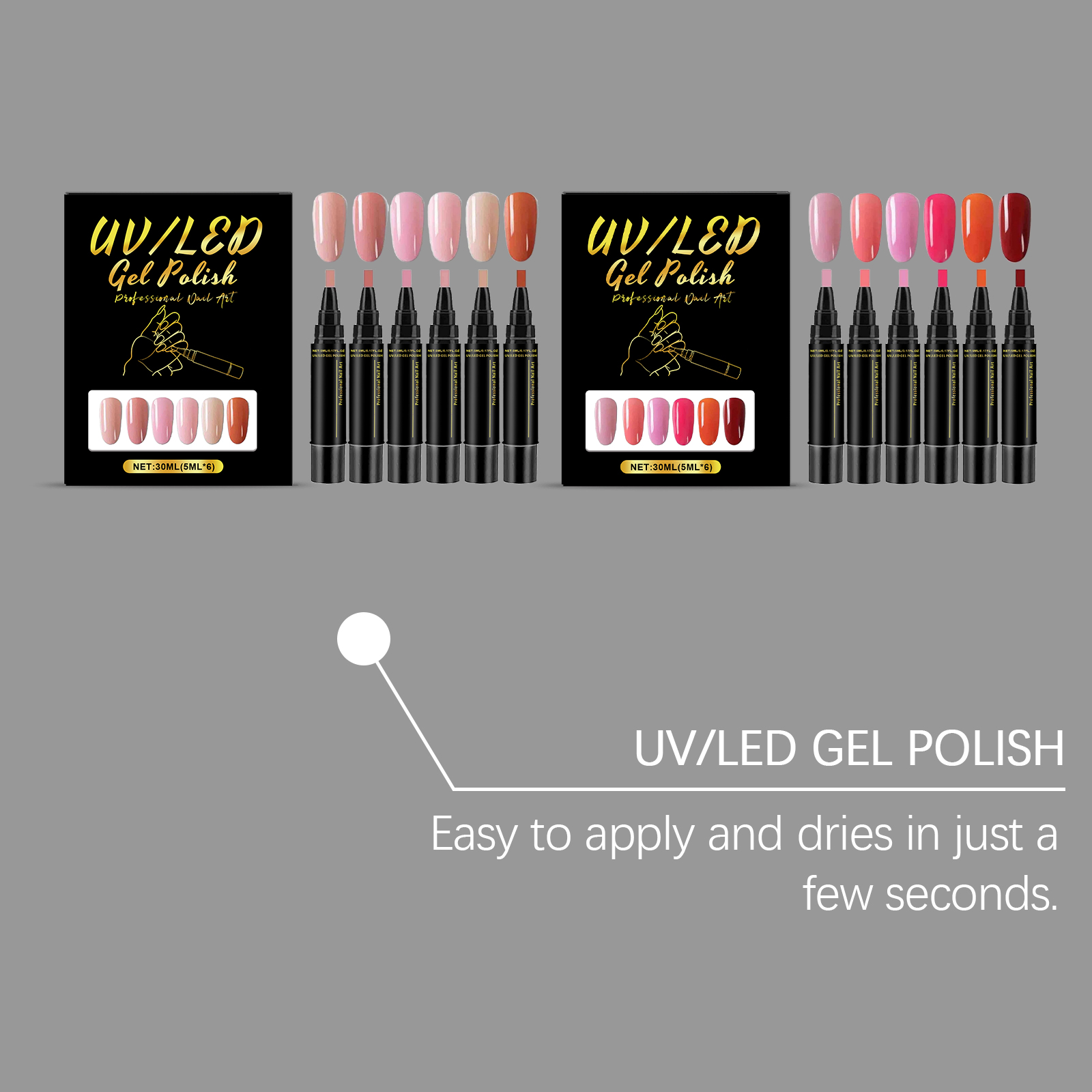 6 Colors Gel Nail Pen Set DIY  - Exposure Unit Uv 评论和价格