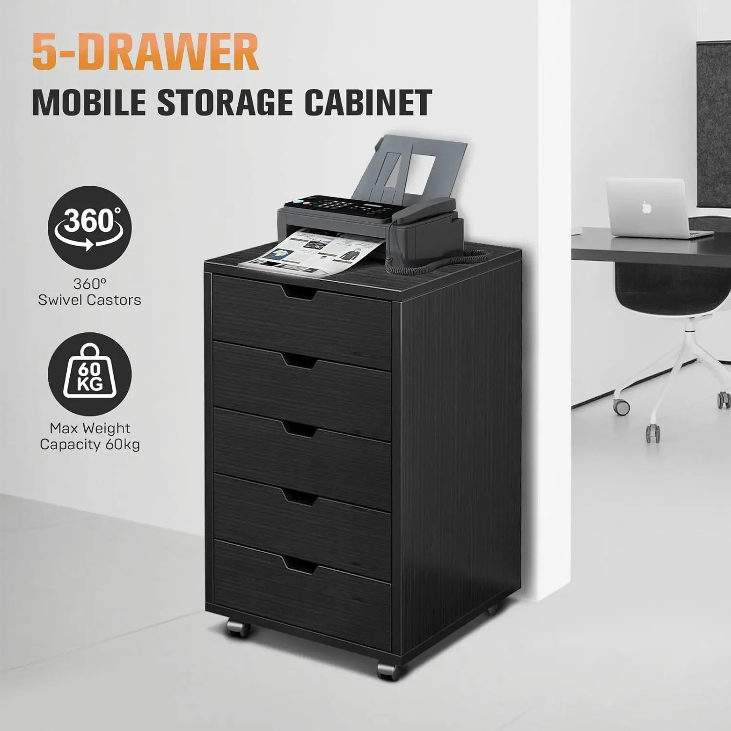 5 Drawer File Cabinet Mobile D - Commercial Printer 评论和价格