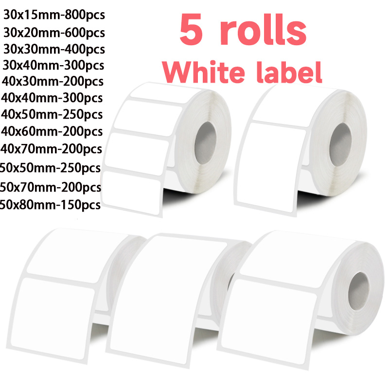 5 Rolls of White Label Sticker - Commercial Printer 评论和价格