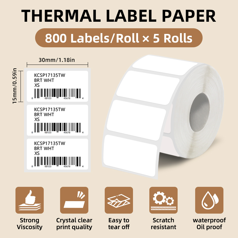 5 Rolls of White Label Sticker - Commercial Printer 评论和价格