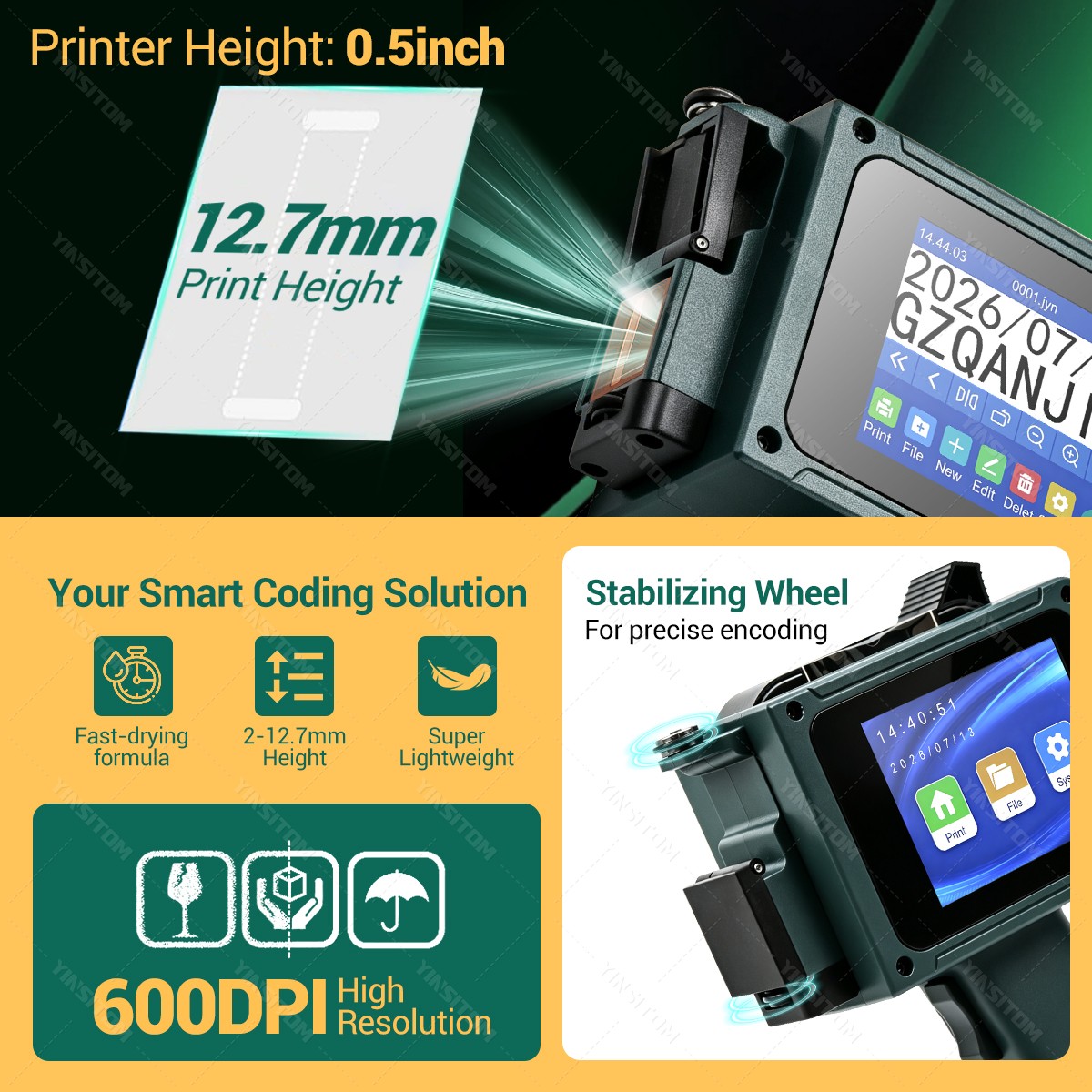 Newly Upgraded 0.5Inch 12.7mm  - Commercial Printing Logo 评论和价格